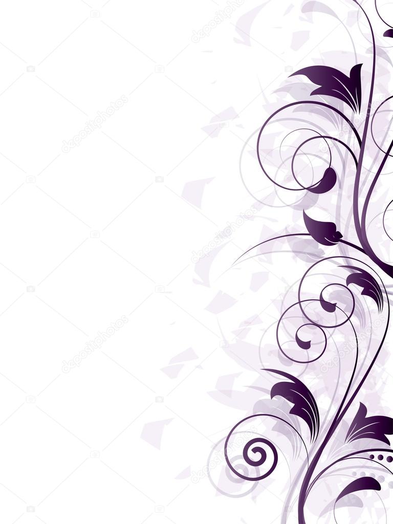 Ornamental border with floral elements and swirls