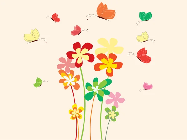 Fond floral avec des fleurs — Image vectorielle