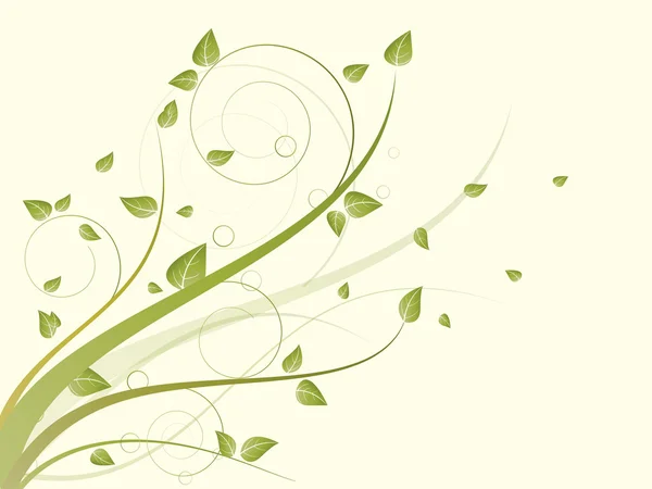 Fond floral saisonnier avec tourbillons — Image vectorielle