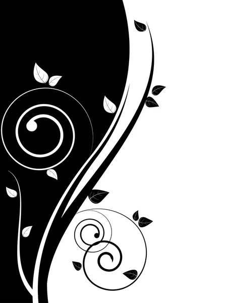 Fondo abstracto con olas y elementos florales — Vector de stock