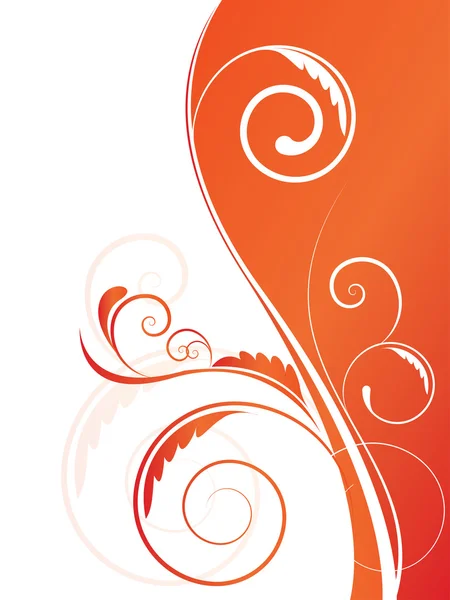 Fondo abstracto con olas y elementos florales — Vector de stock