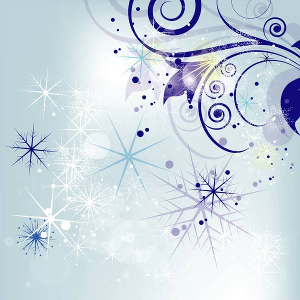 Fondo abstracto de Navidad elegante con copos de nieve — Vector de stock