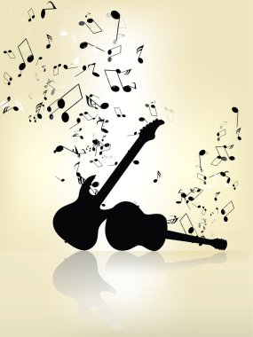 abstract grunge music background with guitar