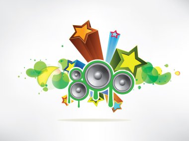 soyut renkli arka plan ile vinil ve nota