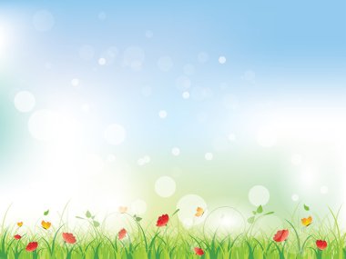 swirls ve çiçek çiçek bahar arka plan