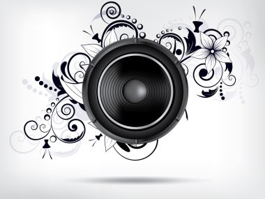 soyut bckground subwoofer ve çiçek öğeleri