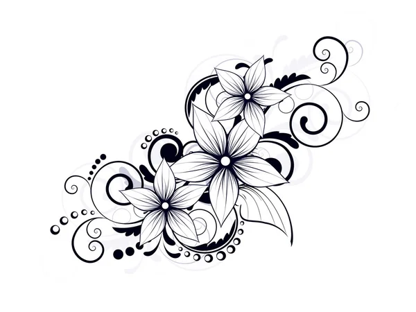 Elemento de diseño floral con remolinos para la primavera — Vector de stock