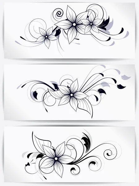 Elemento de diseño floral con remolinos para la primavera — Vector de stock