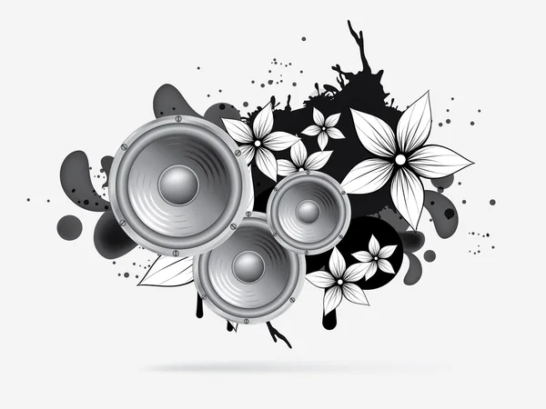 Abstract music background with subwoofer — Stock Vector