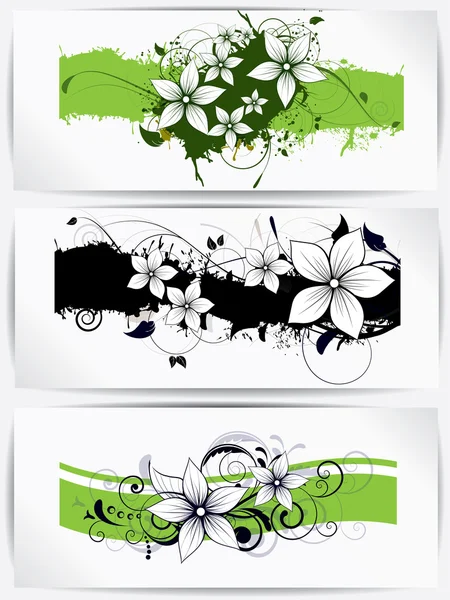 Elementos florales de primavera y flores — Vector de stock