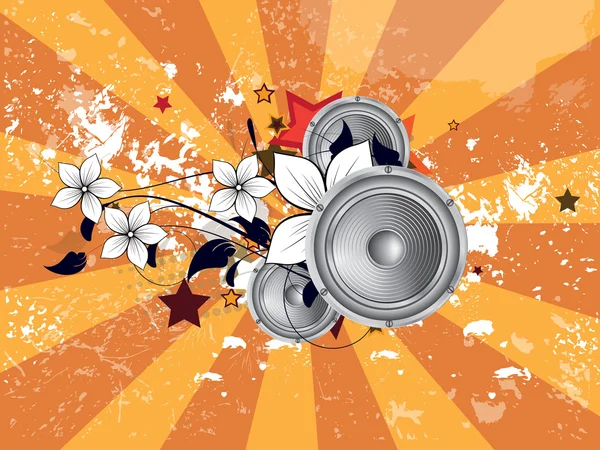 Abstract musical floral background — Stock Vector