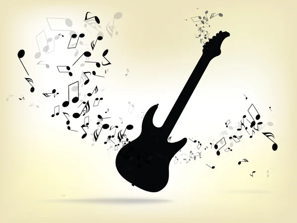 Abstrait grunge fond musical avec guitare — Image vectorielle