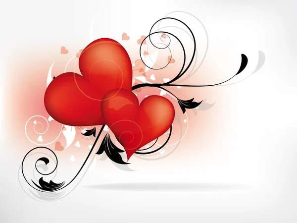 Fondo con corazones y elementos florales para el día de San Valentín — Vector de stock