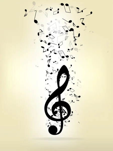 Fond musical abstrait avec des notes — Image vectorielle