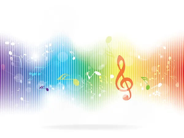 Abstract design background with colorful music notes — Stock Vector