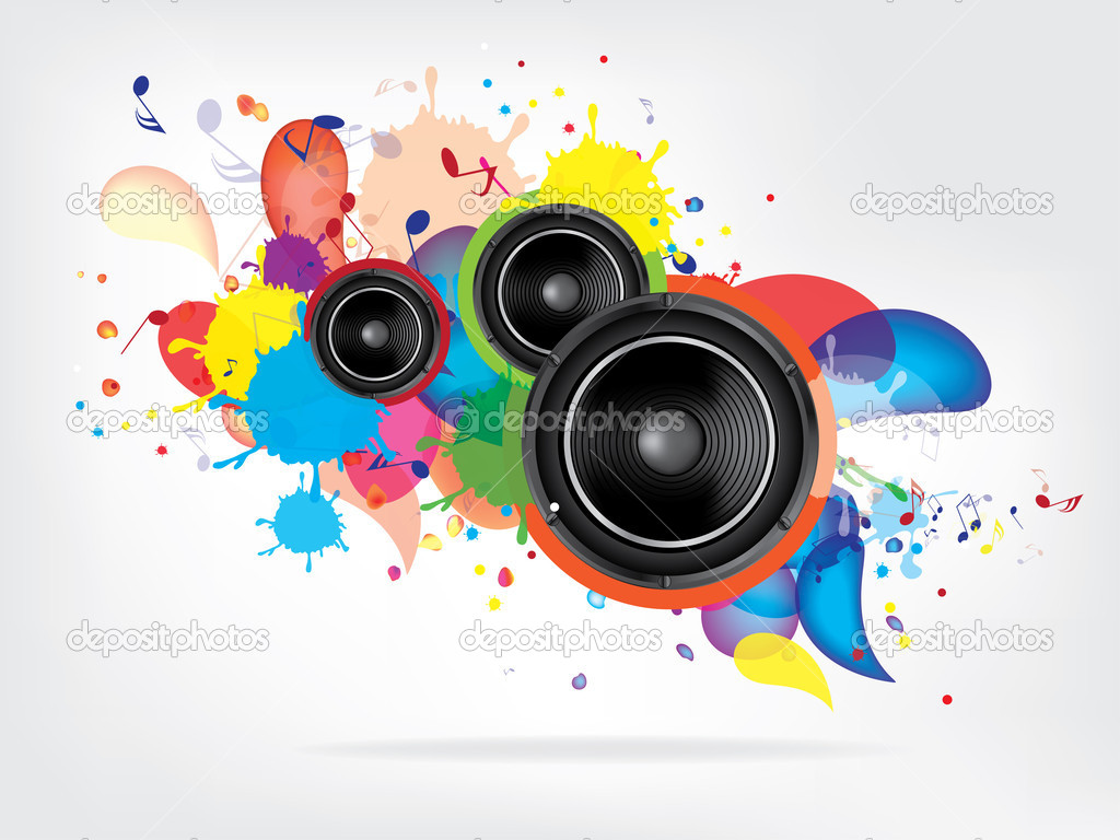 abstract music background with Sound Speaker