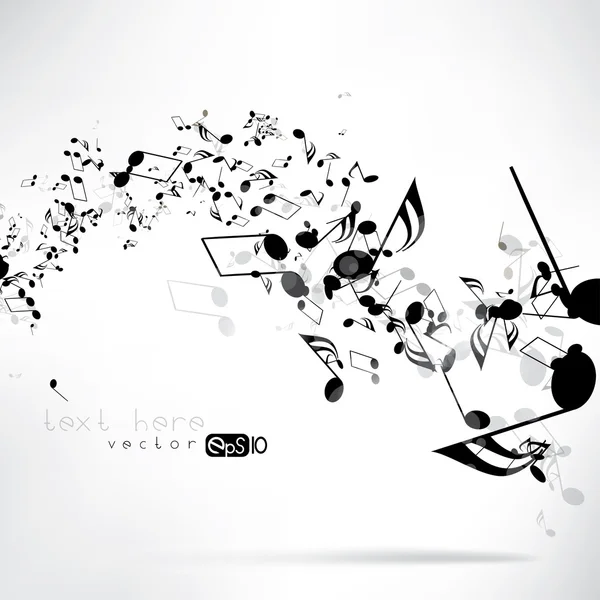 Fundo musical abstrato com notas — Vetor de Stock