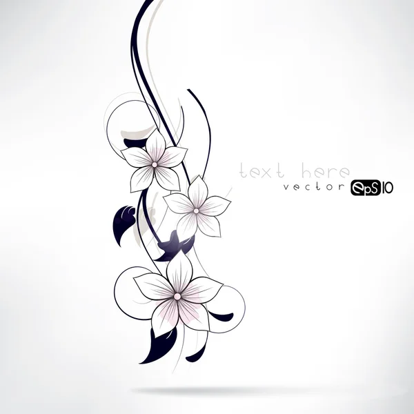 Fondo abstracto con elementos florales — Vector de stock