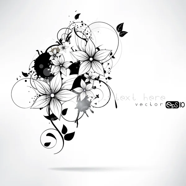 Fondo abstracto con elementos florales — Vector de stock