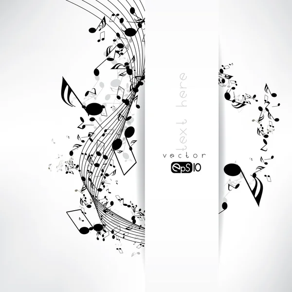 Fundo musical abstrato com notas — Vetor de Stock