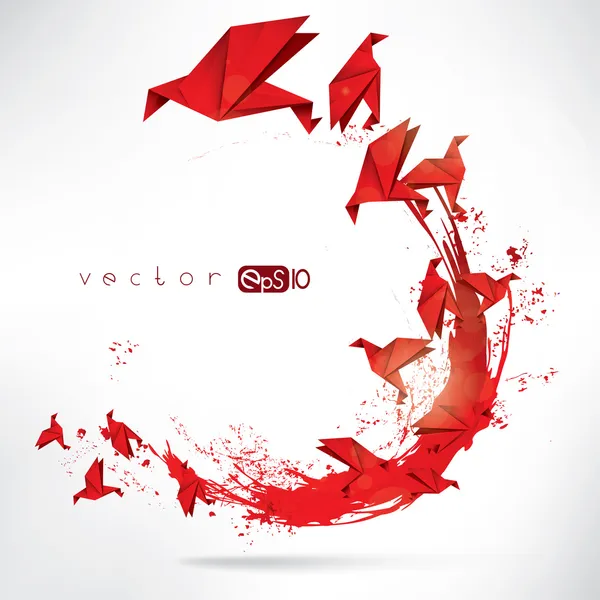 Origami kağıt kuş arka plan üzerinde