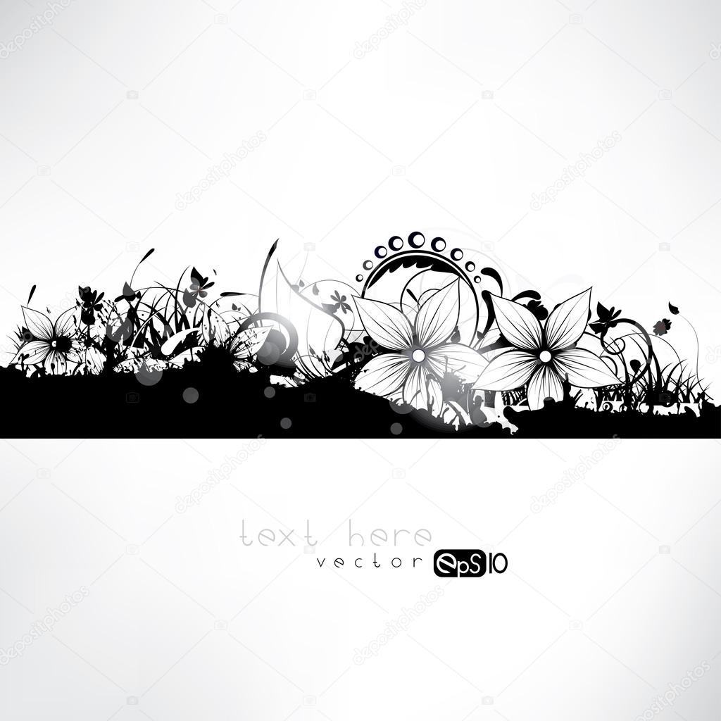 abdtract floral background with flowers and swirls