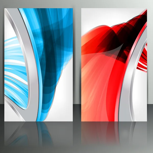 Set van abstracte banners met lijnen en geometrische elementen — Stockvector