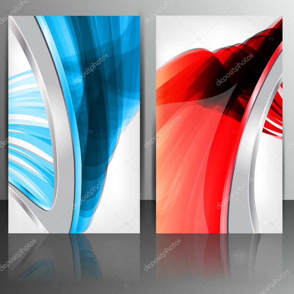 Set of abstract banners with lines and geometric elements