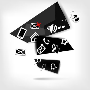 Speech bubble with web icons