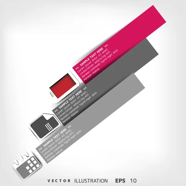 Blank pour texte avec éléments infographiques et icônes web — Image vectorielle