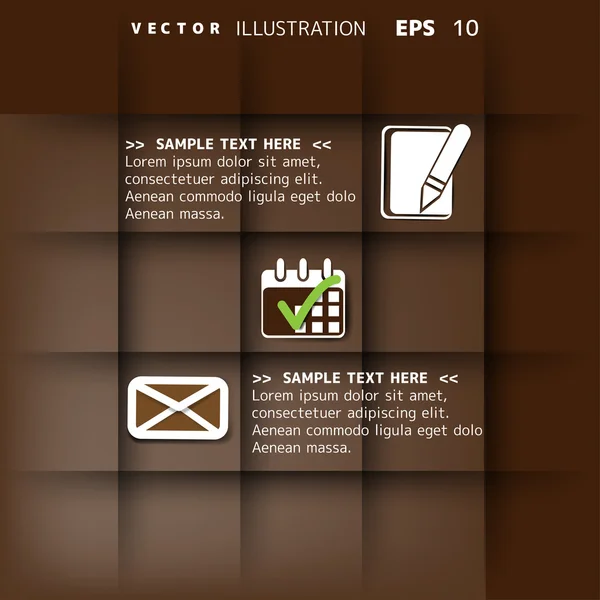 Blank for text with infographic elements and web icons — Wektor stockowy