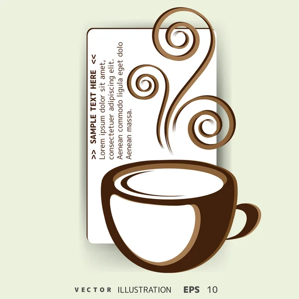 Tarjeta con taza de café o té — Archivo Imágenes Vectoriales