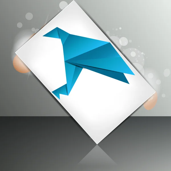 Origami papír madár — Stock Vector