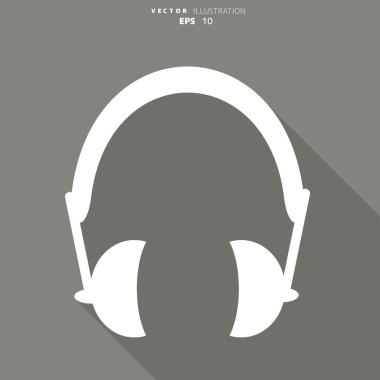 kulaklıklar web simgesi, düz tasarım