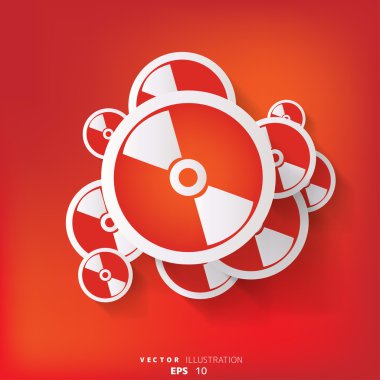 컴팩트 디스크 웹 아이콘으로 추상적인 배경