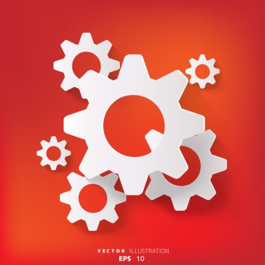 Ayarlar web simgesi, düz tasarımı ile arka plan