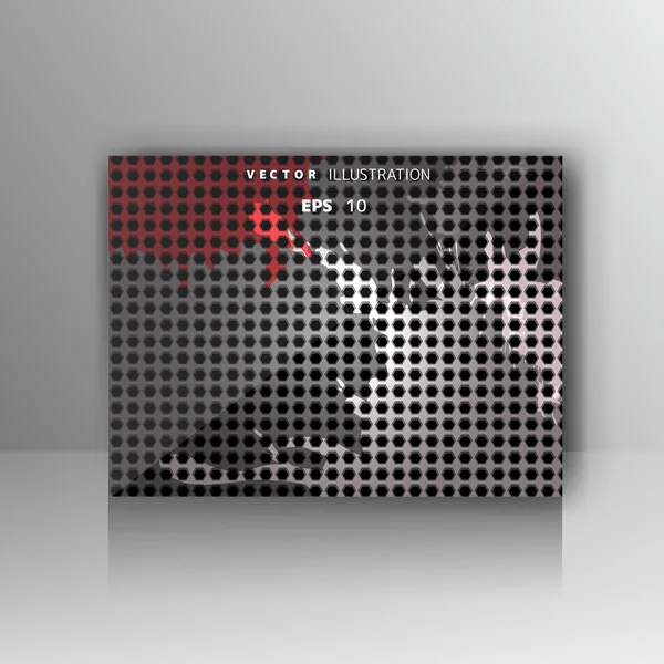 抽象的なグランジ金属背景付きカード — ストックベクタ