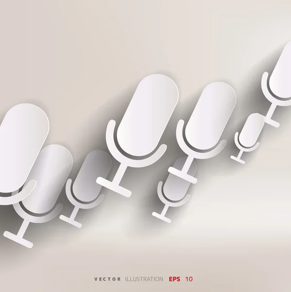 Веб-иконка микрофона, плоский дизайн — стоковый вектор