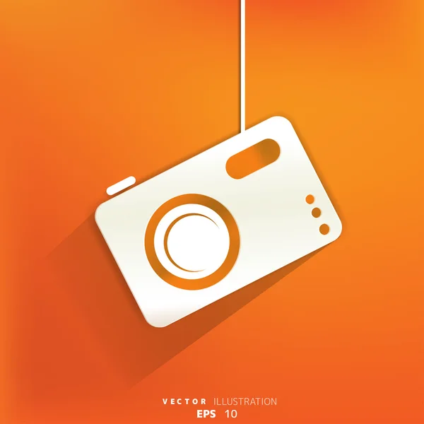 Icono web de cámara fotográfica, diseño plano — Vector de stock