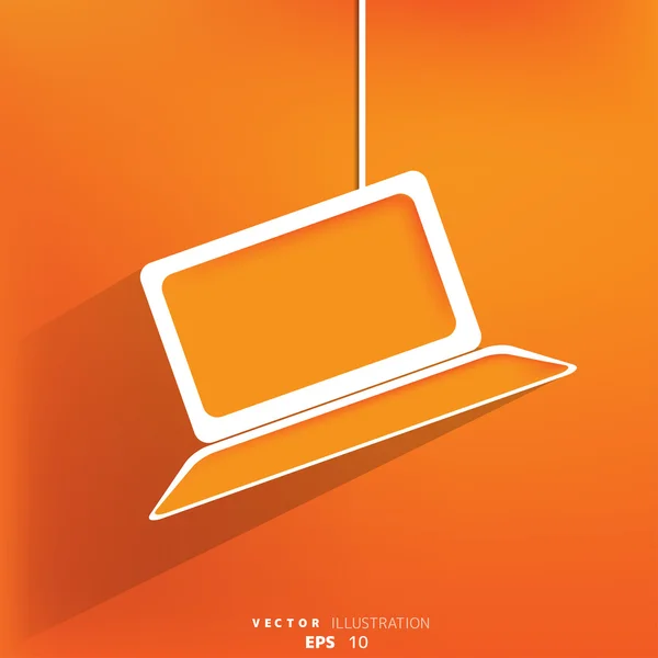 Веб-іконка ноутбука, плоский дизайн — стоковий вектор