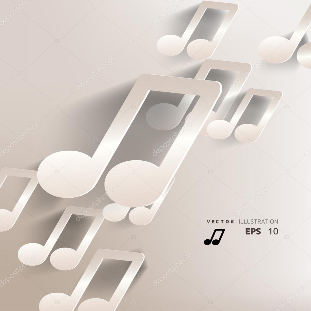 Paper background with music web icon,flat design
