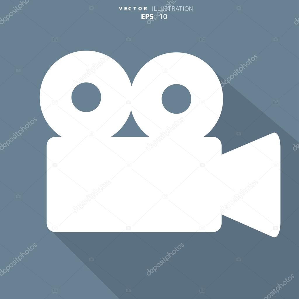 Video-camera web icon, flat design