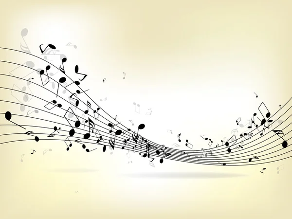 Fondo musical abstracto con notas — Vector de stock