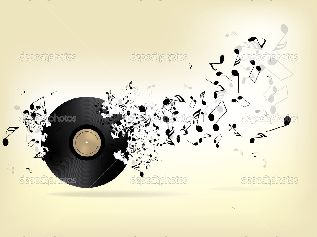 Abstract music background with notes