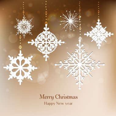 Kar taneleri olan zarif bir Noel arkaplanı.