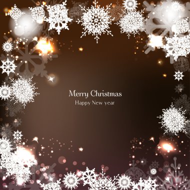 Kar taneleri olan zarif bir Noel arkaplanı.