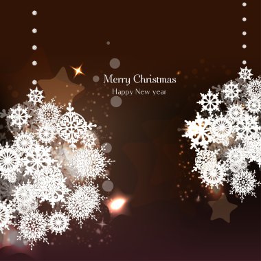 Kar taneleri olan zarif bir Noel arkaplanı.