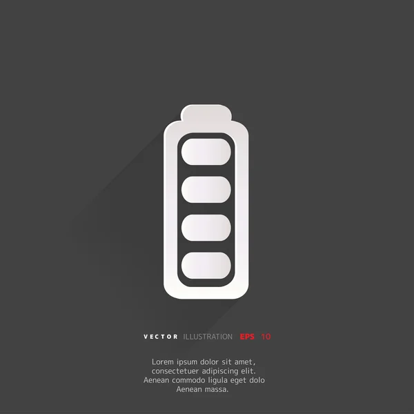 Full battery web icon — Stock Vector