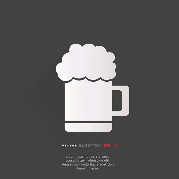 Glass of beer web icon — Stock Vector