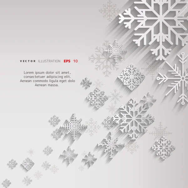 Fondo de Navidad abstracto con copos de nieve — Archivo Imágenes Vectoriales